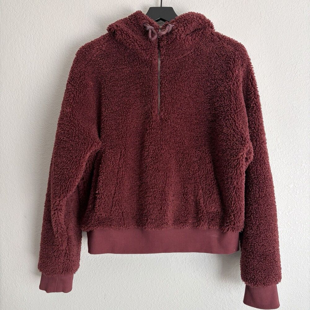 Lululemon Scuba Oversized Sherpa 1/2 Zip Burgundy Size 8